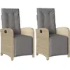 vidaXL Chaises inclinables de jardin lot de 2 avec repose-pied rotin
