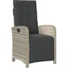 vidaXL Chaise inclinable de jardin avec repose-pied gris clair rotin