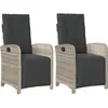 vidaXL Chaises inclinables de jardin lot de 2 avec repose-pied rotin