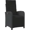 vidaXL Chaise inclinable de jardin et repose-pied noir résine tressée