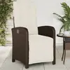 vidaXL Chaise inclinable de jardin repose-pied marron résine tressée