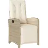 vidaXL Chaise inclinable de jardin et repose-pied beige résine tressée