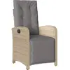 vidaXL Chaise inclinable de jardin et repose-pied mélange beige rotin