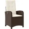vidaXL Chaise inclinable de jardin avec coussins marron résine tressée