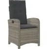 vidaXL Chaise inclinable de jardin avec coussins gris résine tressée