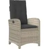 vidaXL Chaise inclinable de jardin coussins gris clair résine tressée