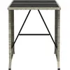 vidaXL Ensemble de bistro 3 pcs et coussins gris clair résine tressée