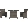 vidaXL Ensemble de bistro 3 pcs avec coussins gris résine tressée