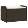 vidaXL Banc de rangement et coussin marron 80x51x52 cm résine tressée