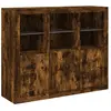 Non communiqué vidaXL Buffets avec lumières LED 3 pcs chêne fumé bois d'ingénierie