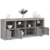 vidaXL Buffet avec lumières LED sonoma gris 163x37x67 cm