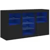 vidaXL Buffet avec lumières LED noir 123x37x67 cm