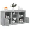vidaXL Buffet avec lumières LED gris béton 123x37x67 cm