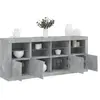 vidaXL Buffet avec lumières LED gris béton 163x37x67 cm
