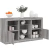 vidaXL Buffet avec lumières LED sonoma gris 123x37x67 cm