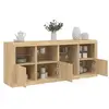 vidaXL Buffet avec lumières LED chêne sonoma 164x37x67 cm