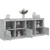 vidaXL Buffet avec lumières LED gris béton 164x37x67 cm