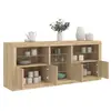 vidaXL Buffet avec lumières LED chêne sonoma 181,5x37x67 cm