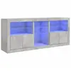 vidaXL Buffet avec lumières LED gris béton 181,5x37x67 cm
