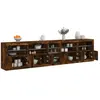 vidaXL Buffet avec lumières LED chêne fumé 283x37x67 cm