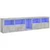vidaXL Buffet avec lumières LED gris béton 283x37x67 cm