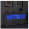 vidaXL Buffet avec lumières LED gris béton 142,5x37x67 cm