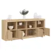 vidaXL Buffet avec lumières LED chêne sonoma 163x37x67 cm