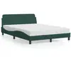 vidaXL Cadre de lit avec tête de lit Vert foncé 120x200 cm Velours