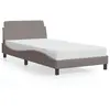 vidaXL Cadre de lit avec tête de lit Taupe 120x200 cm Tissu