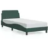 vidaXL Cadre de lit avec tête de lit Vert foncé 90x190 cm Velours