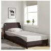 vidaXL Cadre de lit avec tête de lit Marron foncé 90x190 cm Tissu