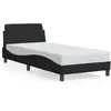 vidaXL Cadre de lit avec tête de lit Noir 90x200 cm Tissu