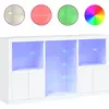 vidaXL Buffet avec lumières LED blanc 181,5x37x100 cm