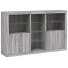 vidaXL Buffet avec lumières LED sonoma gris 162x37x100 cm