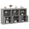 vidaXL Buffet avec lumières LED sonoma gris 181,5x37x100 cm