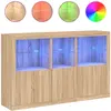 vidaXL Buffet avec lumières LED chêne sonoma 162x37x100 cm