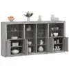 vidaXL Buffet avec lumières LED sonoma gris 202x37x100 cm