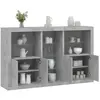vidaXL Buffet avec lumières LED gris béton 162x37x100 cm