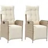 vidaXL Chaises inclinables de jardin lot de 2 avec repose-pied rotin