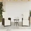 vidaXL Chaises inclinables de jardin lot de 2 avec repose-pied rotin