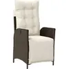 vidaXL Chaise inclinable de jardin repose-pied marron résine tressée