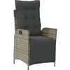 vidaXL Chaise inclinable de jardin et repose-pied gris résine tressée