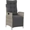 vidaXL Chaise inclinable de jardin avec repose-pied gris clair rotin
