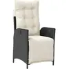vidaXL Chaise inclinable de jardin et repose-pied noir résine tressée