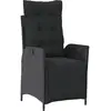 vidaXL Chaise inclinable de jardin et repose-pied noir résine tressée