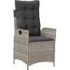 vidaXL Chaise inclinable de jardin coussins gris clair résine tressée