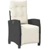 vidaXL Chaise inclinable de jardin et repose-pied noir résine tressée
