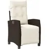 vidaXL Chaise inclinable de jardin repose-pied marron résine tressée