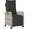 vidaXL Chaise inclinable de jardin avec repose-pied gris clair rotin