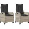 vidaXL Chaises inclinables jardin lot de 2 et coussins résine tressée